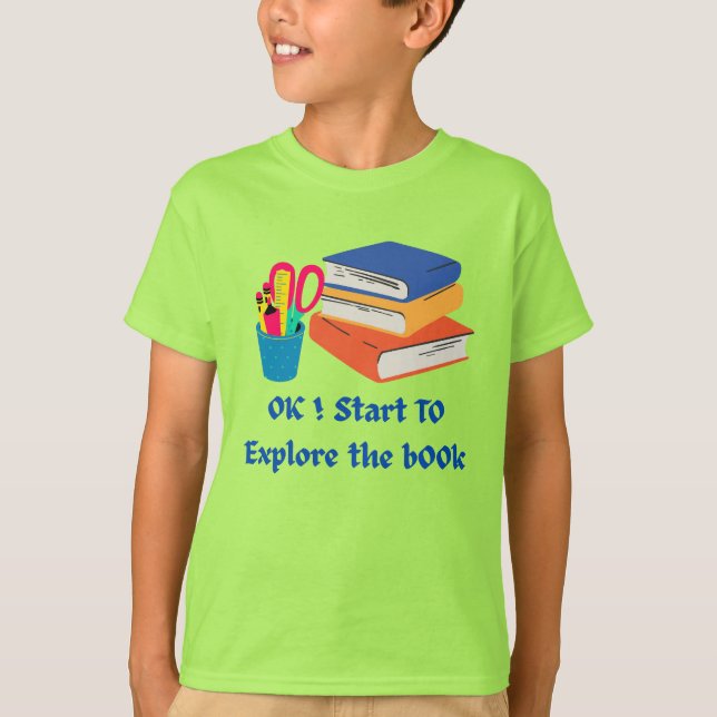 Camiseta Explorar o livro - Voltar ao lentidão de leitura e (Frente)