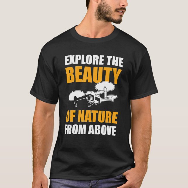 Camiseta Explore a beleza de uma natureza do drone acima de (Frente)