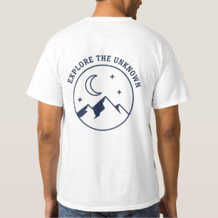 Camiseta "Explore a Montanha Mínima Desconhecida"