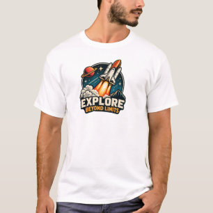 Camiseta Explore Além dos Limites Lançamento do Ônibus Espa