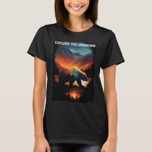 Camiseta Explore as montanhas desconhecidas de campismo de