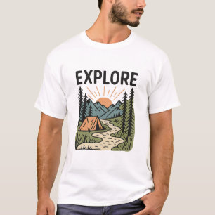 Camiseta Explore Aventura ao Ar Livre Acampamento Trilha