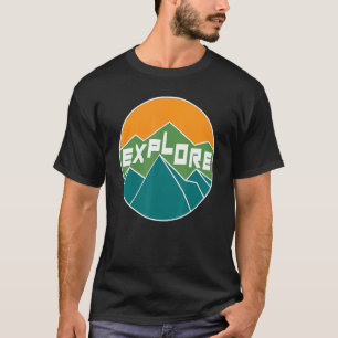 Camiseta Explore, Caminhada, Acampamento