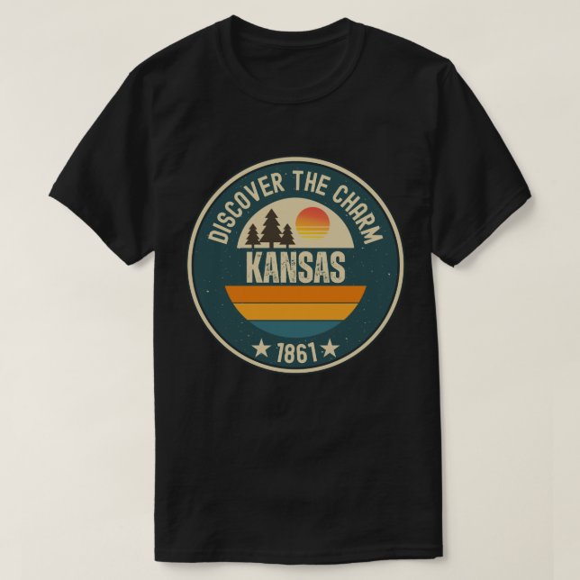 Camiseta Explore Designs do Kansas para cada passo (Frente do Design)