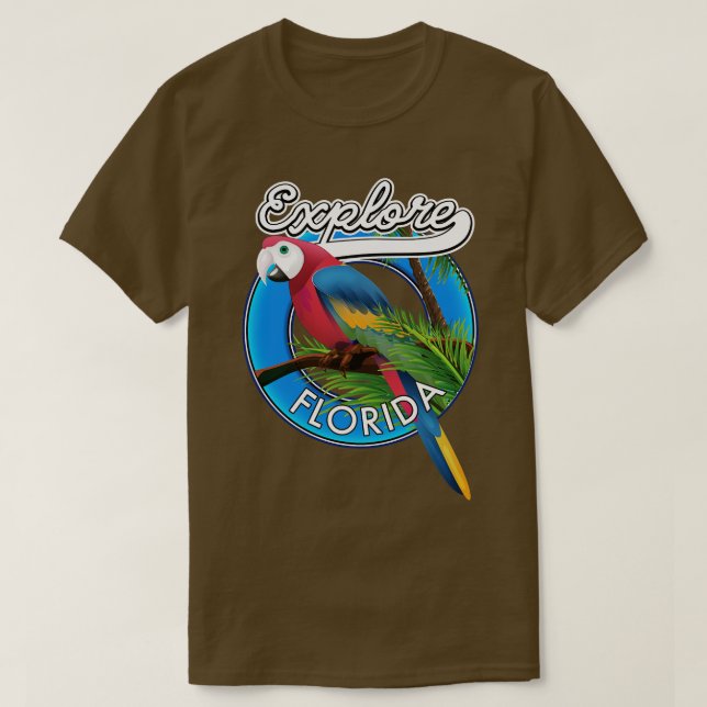 Camiseta Explore Flórida retrô (Frente do Design)