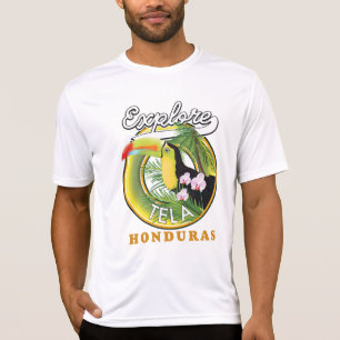 Camiseta Explore logotipo de viagem Tela Honduras