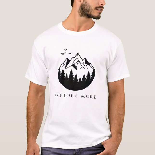 Camiseta Explore Mais Montanha Geométrica (Frente)