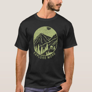 Camiseta Explore Mais Montanhas Vintage Viagens ao Ar Livre