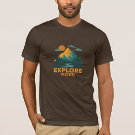Camiseta Explore mais - Retro Mountain & Forest Adventure