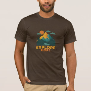 Camiseta Explore mais - Retro Mountain & Forest Adventure
