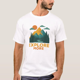 Camiseta Explore mais - Retro Mountain & Forest Adventure