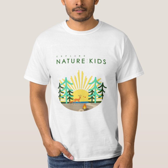 Camiseta Explore Nature with Kids Mens TShirt Graphic (Frente)