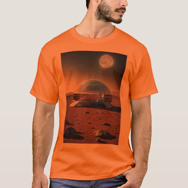 Camiseta "Explore o Cosmos em Estilo: Lua e Planeta T-Sh (Frente)