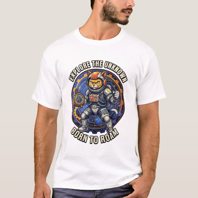 Camiseta Explore o Desconhecido Nascido para Vagar (Frente)