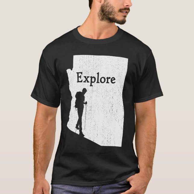 Camiseta Explore o Entusiasmo de Caminho de Montanha do Map (Frente)
