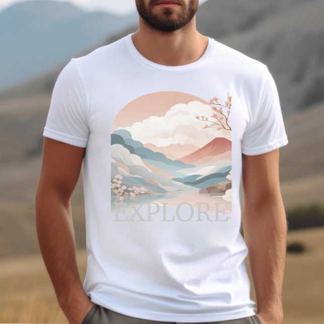 Camiseta Explore o gráfico de paisagem de aventura de Viage (Criador carregado)
