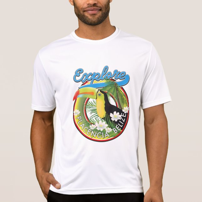 Camiseta Explore o logotipo do viagem do Placencia Belize (Frente)