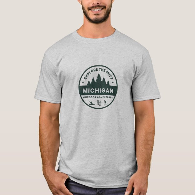 Camiseta Explore o Mitt, Michigan Mens T-Shirt (Frente)