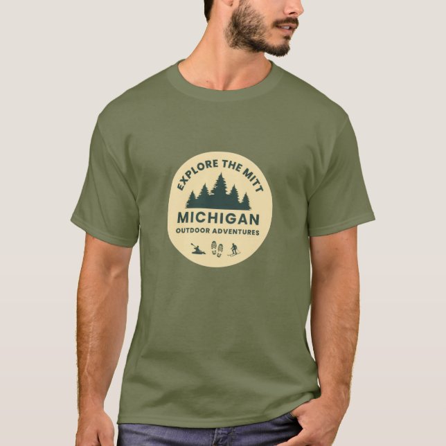 Camiseta Explore o Mitt, Michigan Mens T-Shirt (Frente)