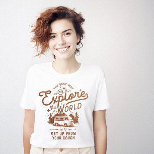 Camiseta Explore o sofá mundial engraçado