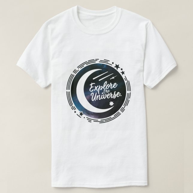 Camiseta Explore o Universo Espaço & Astronomia (Frente do Design)