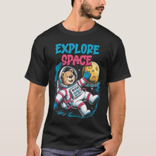 Camiseta Explore o Urso do Astronauta Espacial