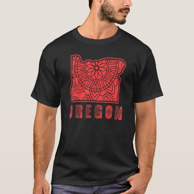 Camiseta Explore Oregon Mandala Nature Monges Adventure (Frente)