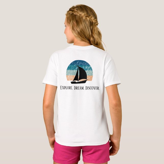 Camiseta Explore. Sonho. Descubra. Viagem (Parte Traseira Completa)