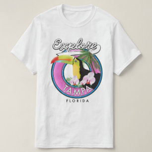 Camiseta Explore Tampa Flórida logotipo retrô