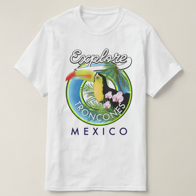 Camiseta Explore Troncones México logotipo retro (Frente do Design)