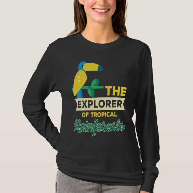 Camiseta Explorer Of Rainforest Tropical Parrot Nature (Frente)