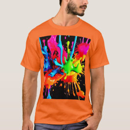 Camiseta Explosão Colorida Abstrata
