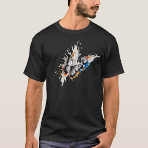 Camiseta Explosão Colorida de Borboleta: Um Voo de Arte