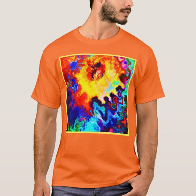 Camiseta Explosão Colorida de Padrão (Frente)