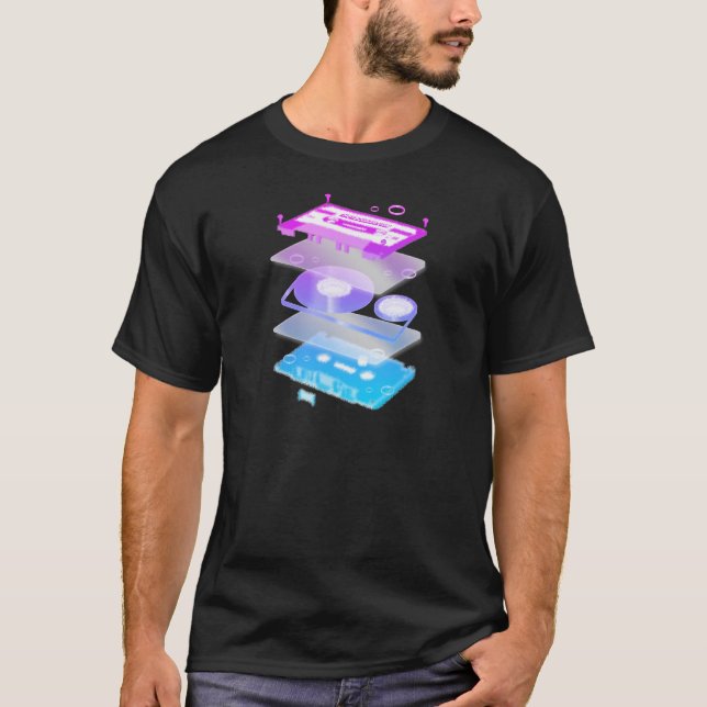 Camiseta Explosão da gaveta - música do disco-jóquei do DJ (Frente)