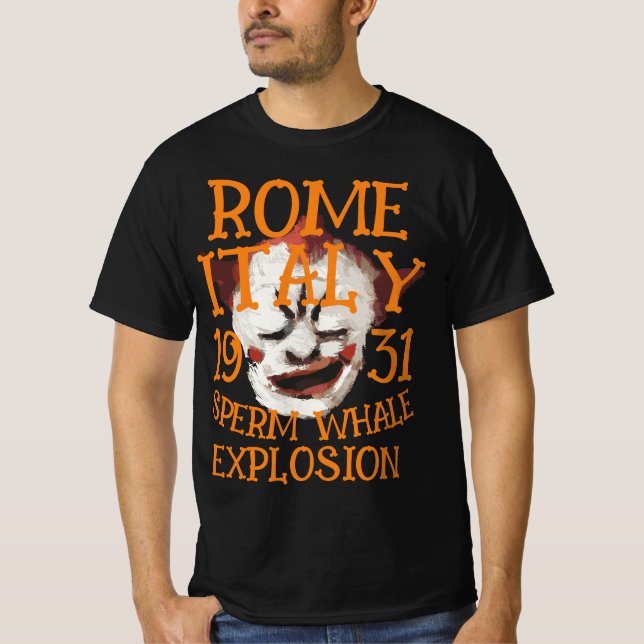Camiseta Explosão de Baleia Cachalote ROMA ITÁLIA 1931 (Frente)
