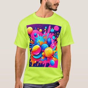 Camiseta Explosão de bolha colorida