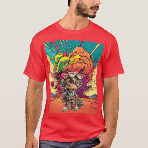 Camiseta Explosão de Cartoon Mecânico Steampunk
