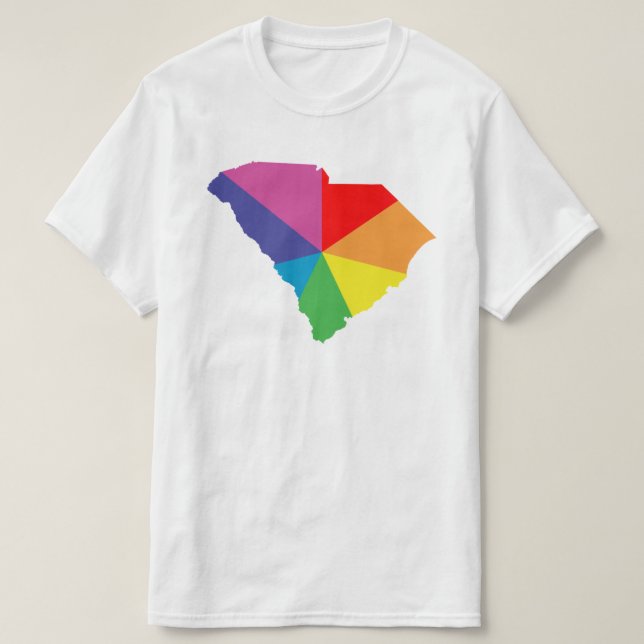 Camiseta explosão de cor de South Carolina (Frente do Design)