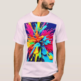 Camiseta Explosão de cor e pintura em abstrato