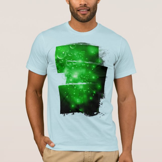 Camiseta Explosão de Galáxia Verde Lima (Frente)
