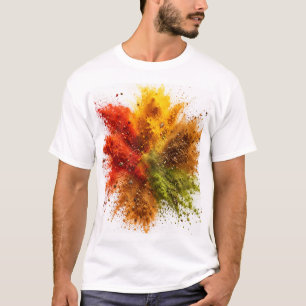 Camiseta Explosão de Pó de Especiarias Colorido