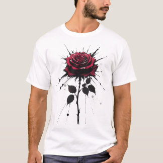 Camiseta Explosão de tinta rosa - Arte de Flor Grunge Emoci