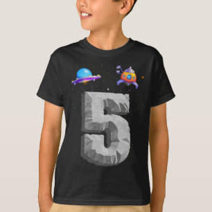 Camiseta Explosão No Espaço Exterior, Aniversário Da 5 De 5