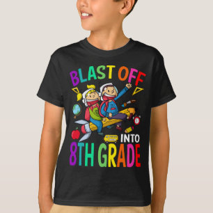 Camiseta Explosão No Foguete Do 8º Ano De Volta À Escola