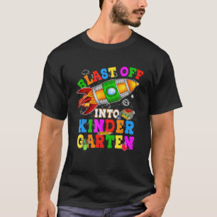 Camiseta Explosão No Foguete Do Jardim De Infância De Volta