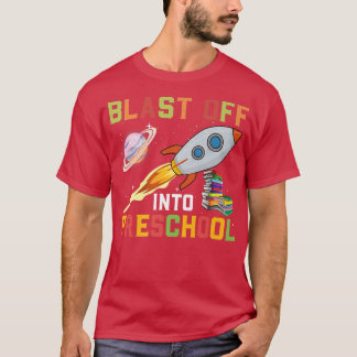 Camiseta Explosão Para O Espaço Exterior Do Foguete Da Pré-