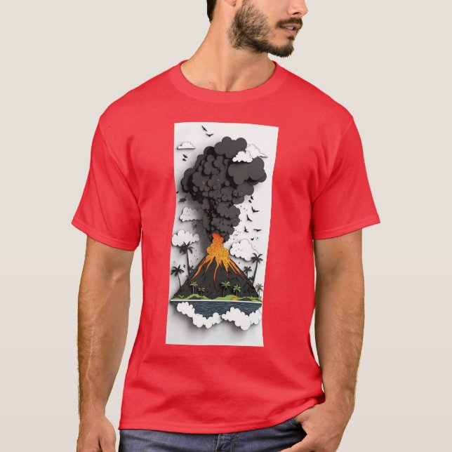 Camiseta explosão vulcânica (Frente)