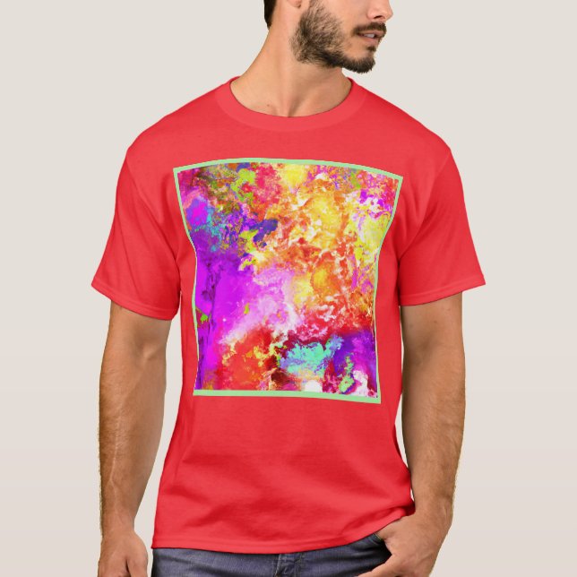 Camiseta Explosões de cor de Abstrato artístico (Frente)