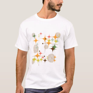 Camiseta Explosões Estelares e Globos Moderno de Meados do 